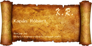 Kapás Róbert névjegykártya